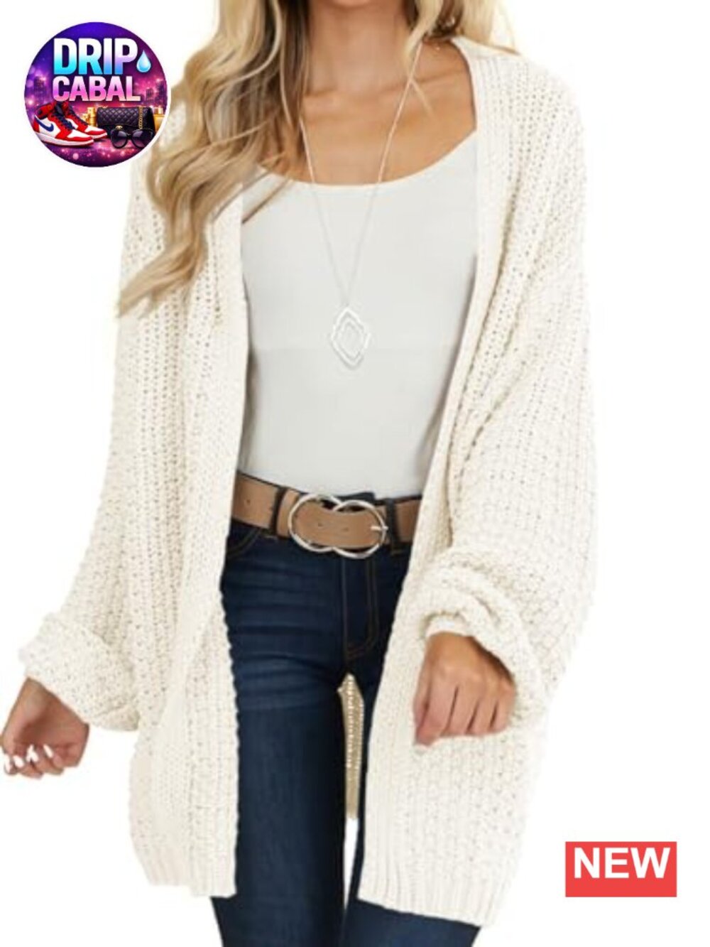 Oversized Open Front Chunky Knit Long Sleeve Cardigan Sweater Coat Womens
